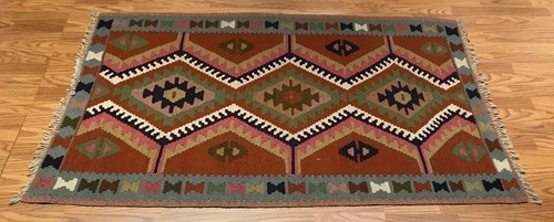3.4 x 5.2 Kilim 100% Wool Hand Knotted Area Rug