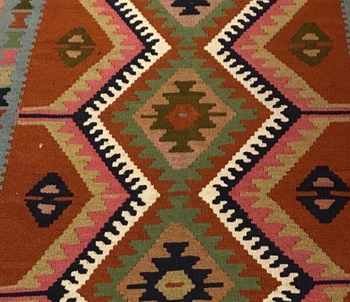 3.4 x 5.2 Kilim 100% Wool Hand Knotted Area Rug