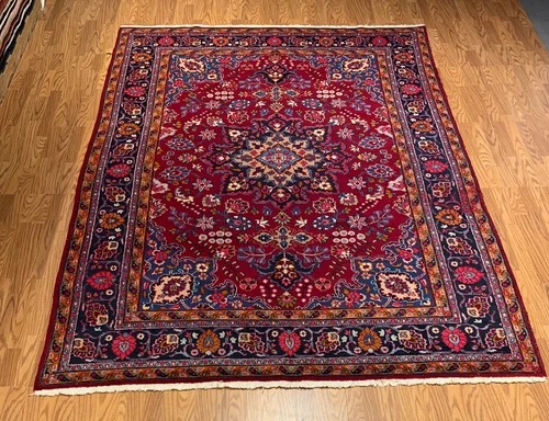 6.10 x 9.8 Vintage Hand Knotted 100% Wool Vegetable Dye Area Rug 12 Montaage Inc.