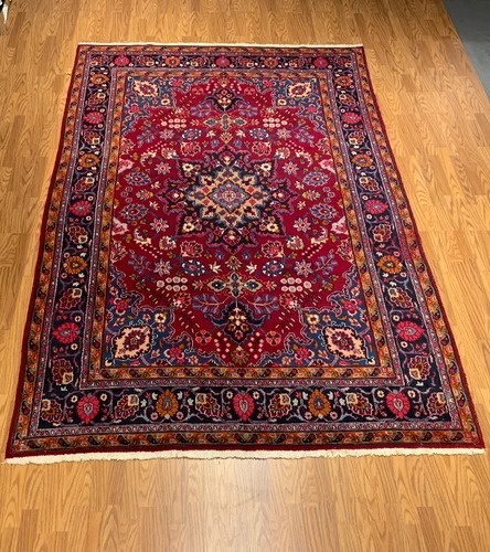 6.10 x 9.8 Vintage Hand Knotted 100% Wool Vegetable Dye Area Rug
