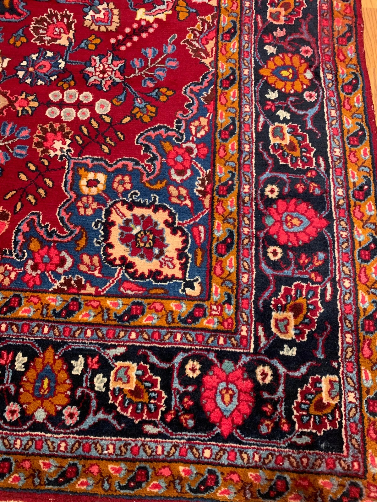 6.10 x 9.8 Persian Vintage Hand Knotted 100% Wool Vegetable Dye Area Rug