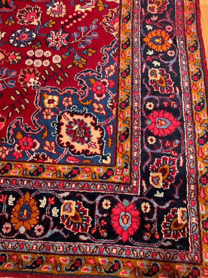 6.10 x 9.8 Persian Vintage Hand Knotted 100% Wool Vegetable Dye Area Rug