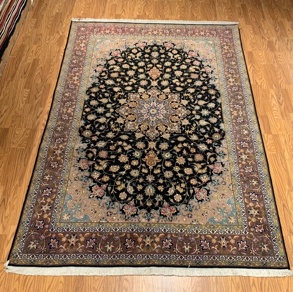 6.5 x 9.7 Vintage Hand Knotted 100% Wool Vegetable Dye Area Rug EB334874813101 Montaage