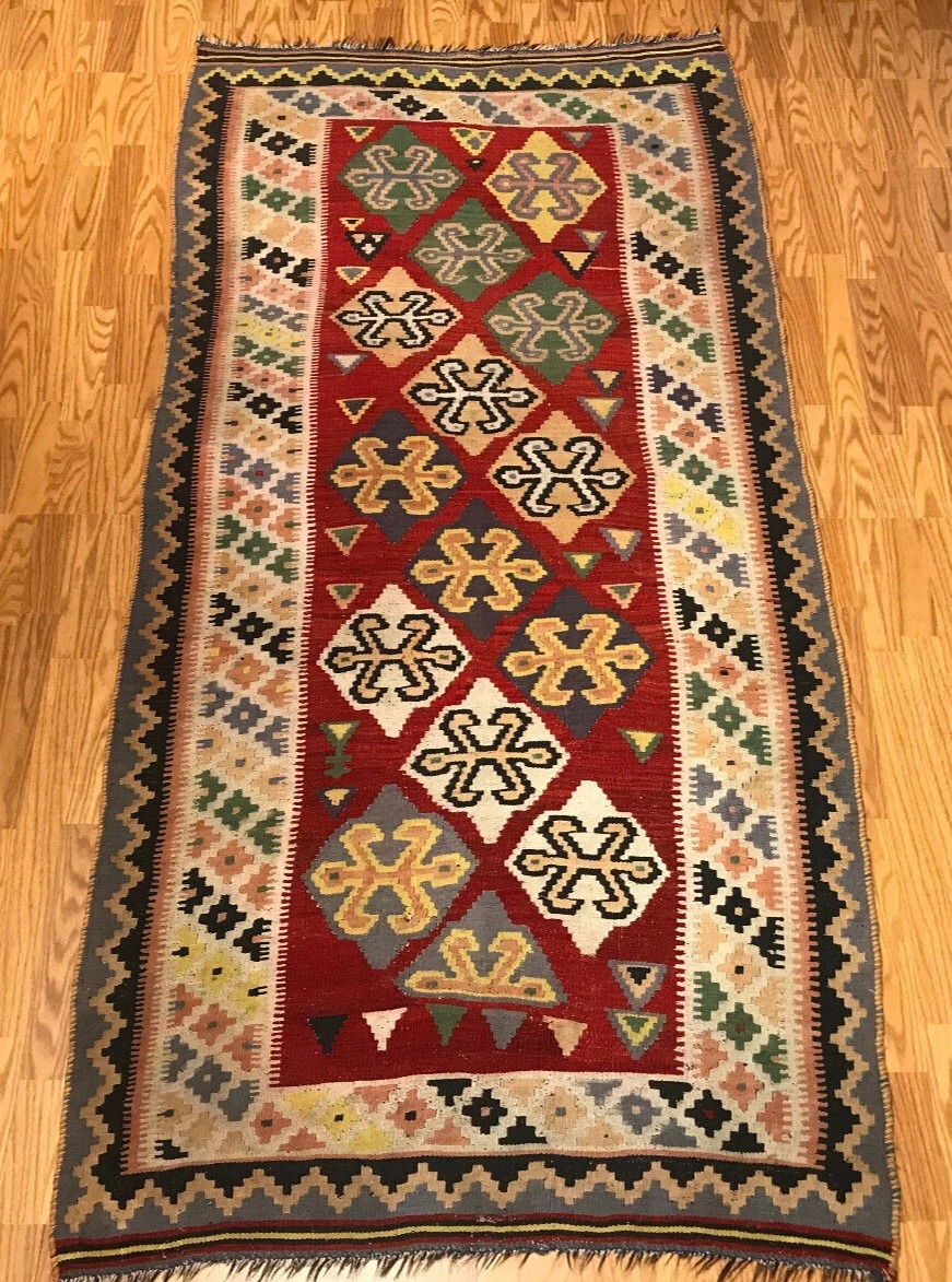 4.2 x 8.7 Vintage Hand Knotted 100% Wool Vegetable Dye Area Rug