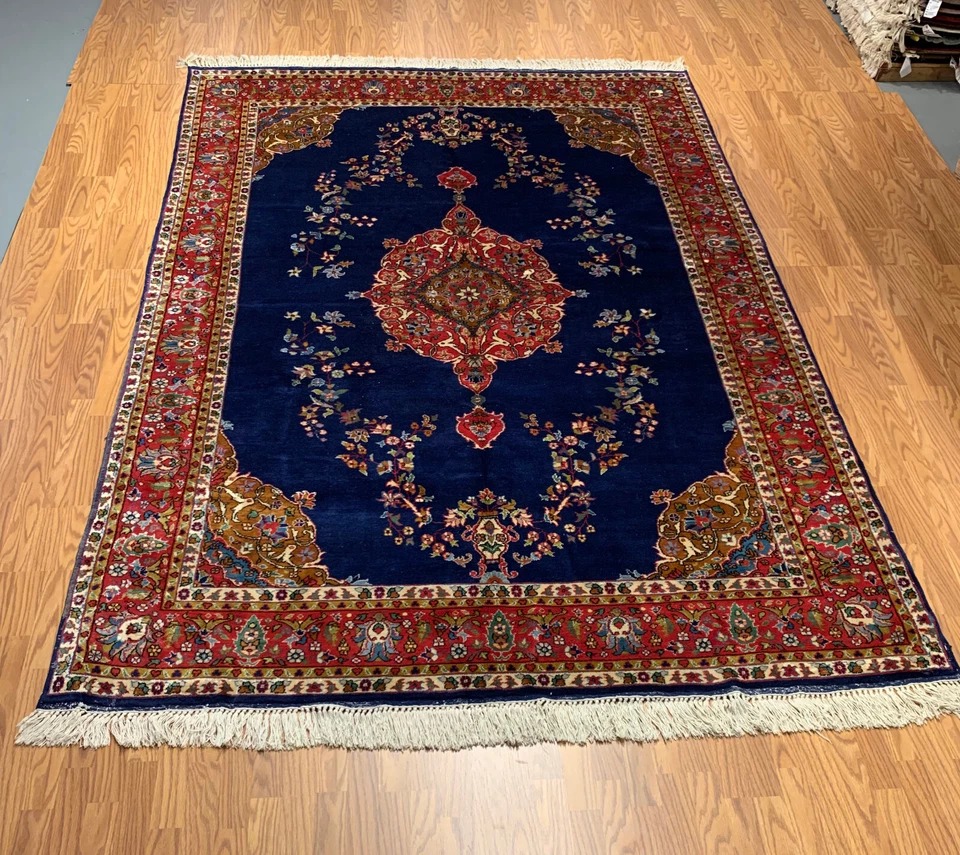 7 x 9.10 Vintage Hand Knotted 100% Wool Vegetable Dye Area Rug