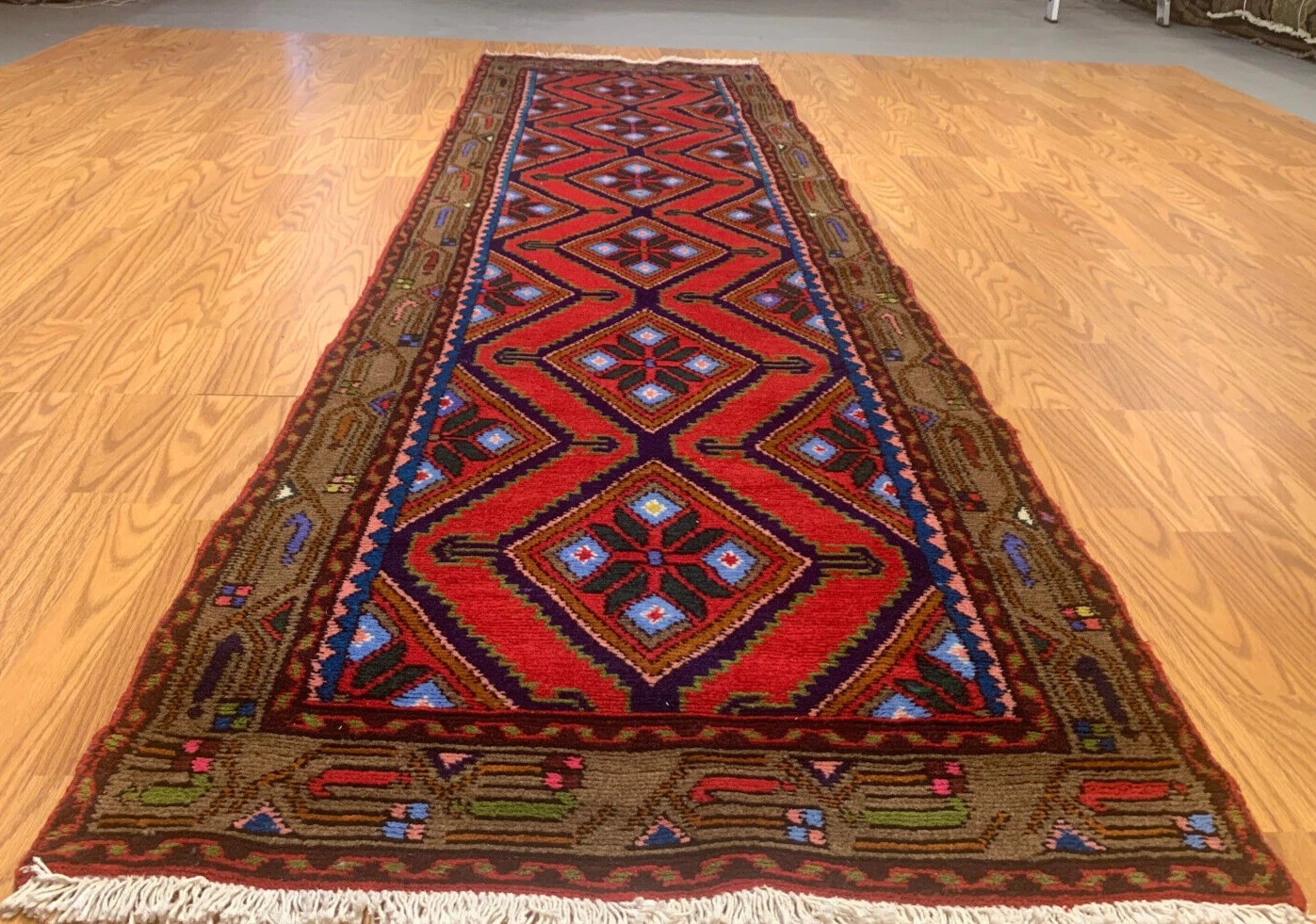 2.8 x 9.5 Runner Hand Knotted 100% Wool Vegetable Dye