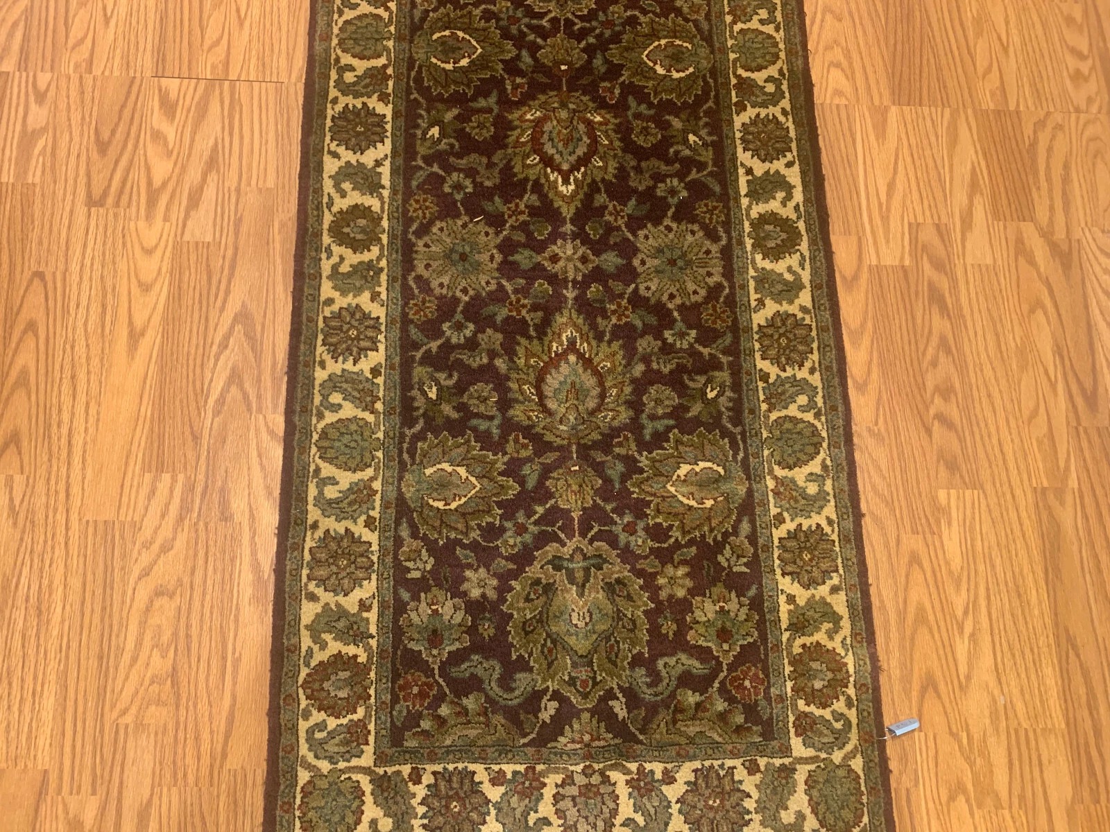 2.7 x 10 Runner Indo Agra Hand spawned 100% Wool Hand Knotted Vegetable Dye