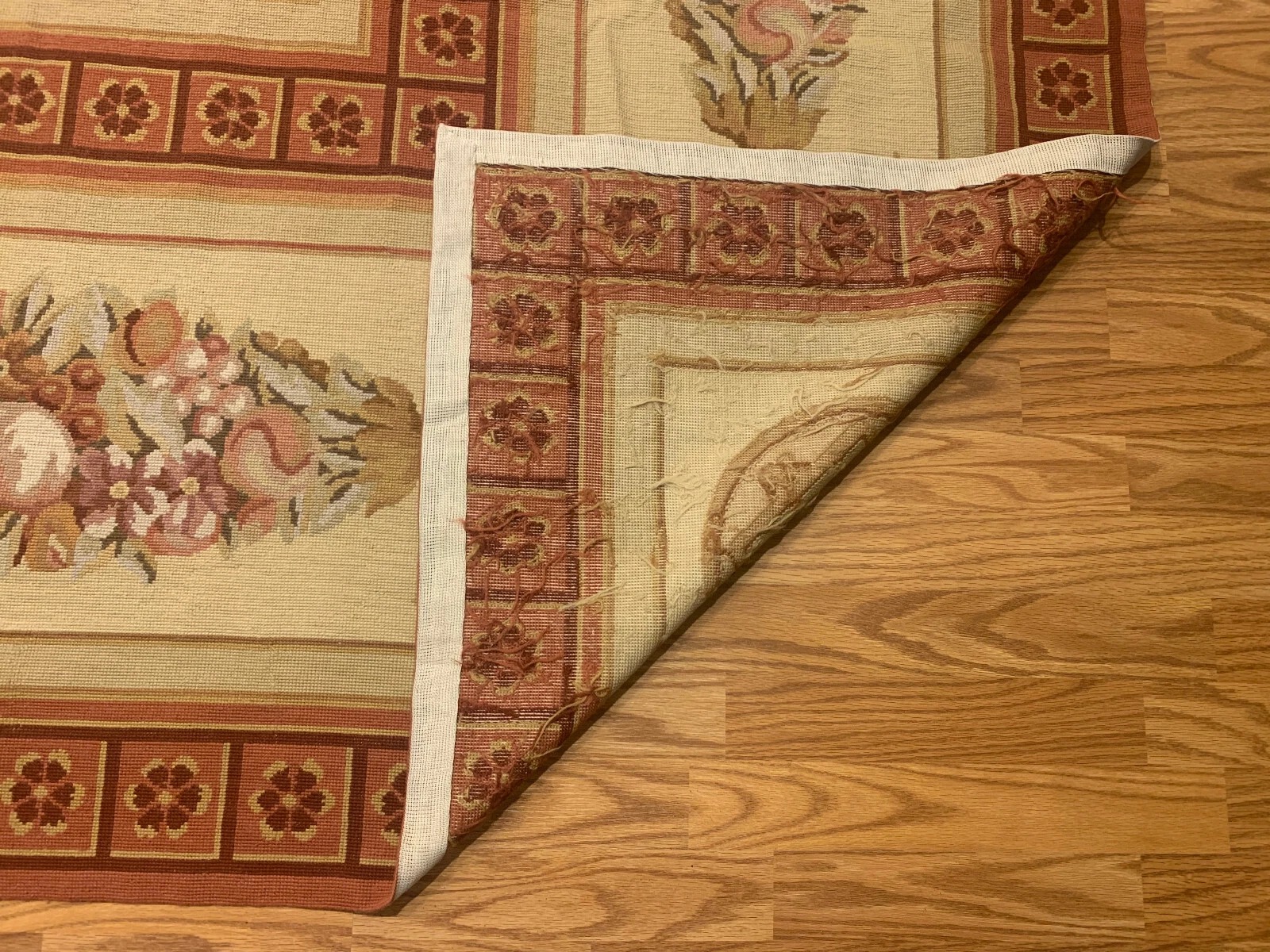 9.9 x 13.5 French Aubusson Hand Knotted Wool Needle Point Rug