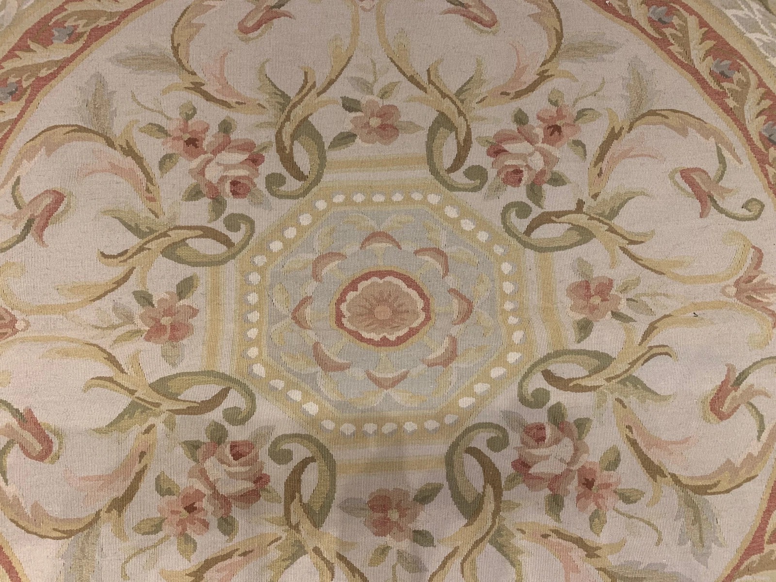 9.8 x 14.1 ft Hand woven French Aubusson Weave 100% wool Area rug