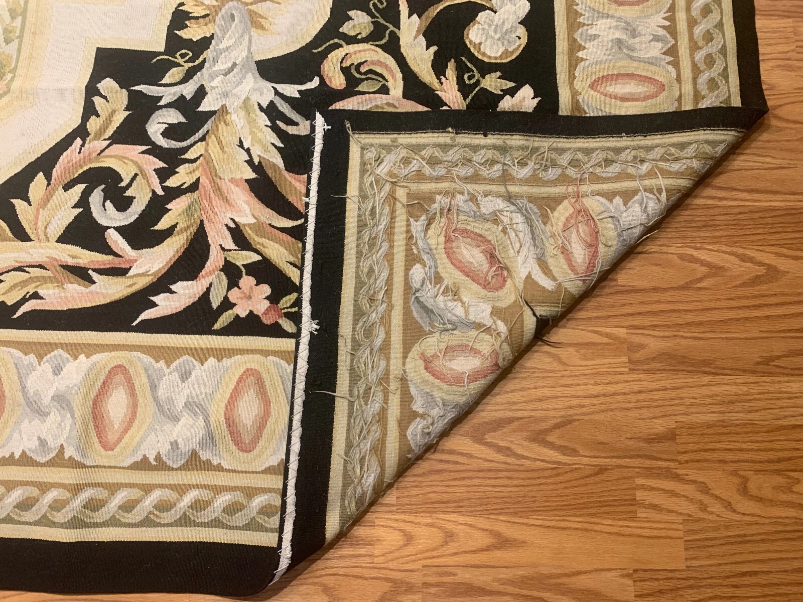 9.8 x 14.1 ft Hand woven French Aubusson Weave 100% wool Area rug
