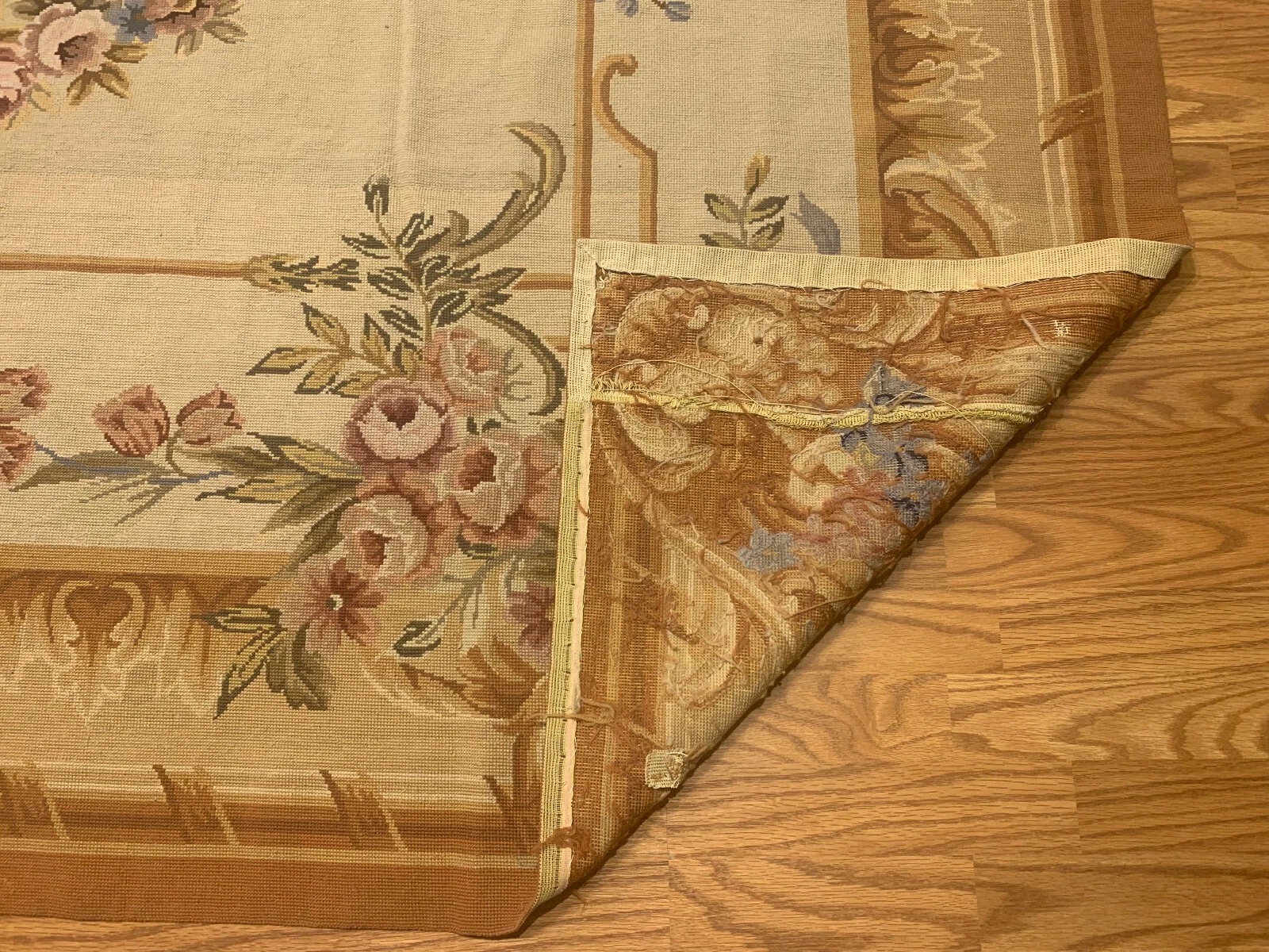 8 x 10 French Aubusson Needle Point 100% Wool Hand Knotted Area Rug