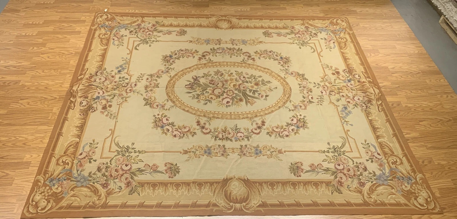 8 x 10 French Aubusson Needle Point 100% Wool Hand Knotted Area Rug