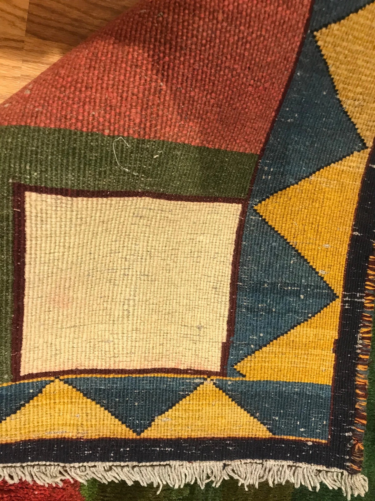 7.9 x 10 Persian Gabeh Tribal Green 100% Wool Vegetable Dye Rug