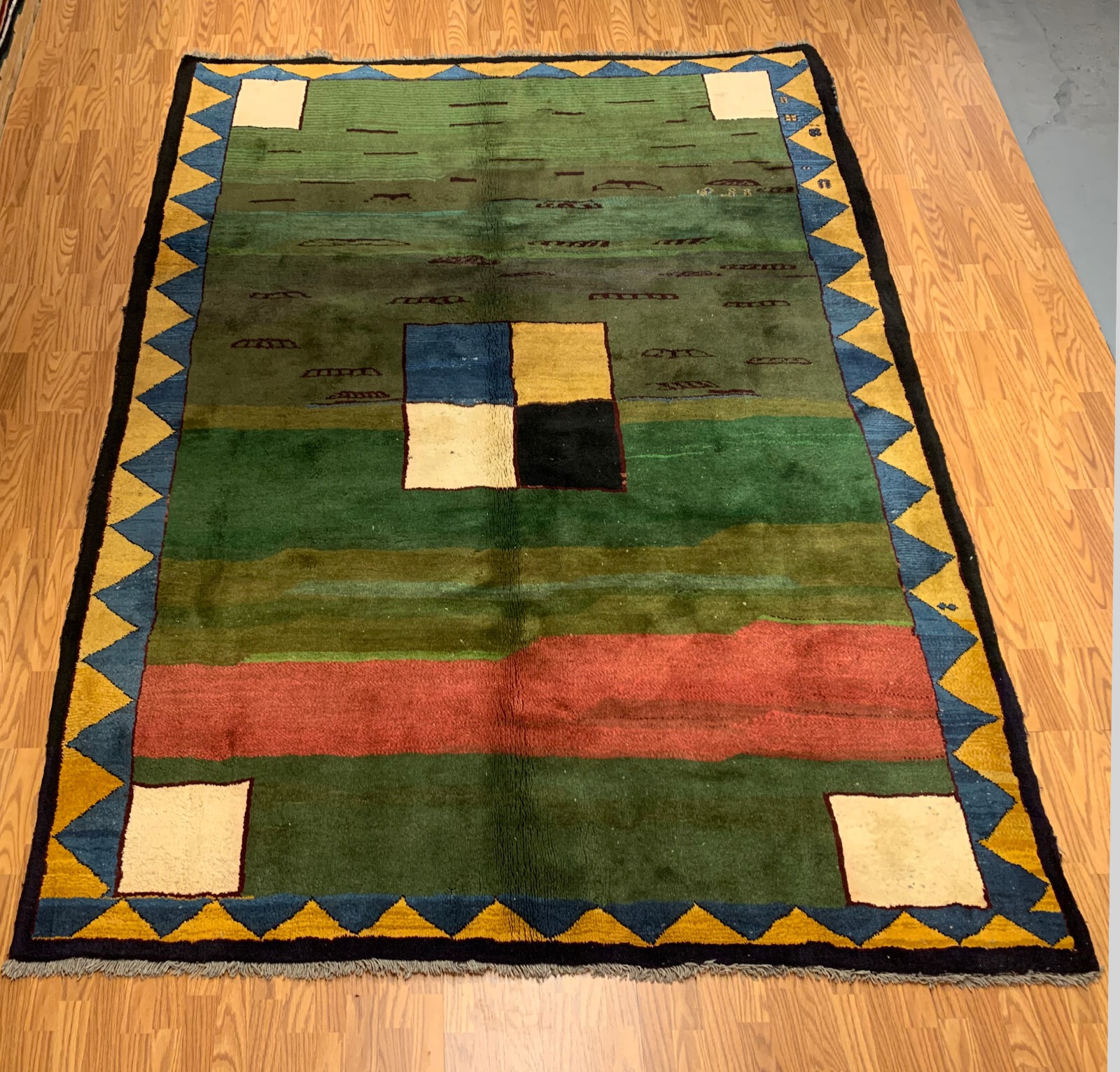 7.8 x 10.1 Vintage Hand Knotted 100% Wool Vegetable Dye Area Rug 5028 Montaage Inc.