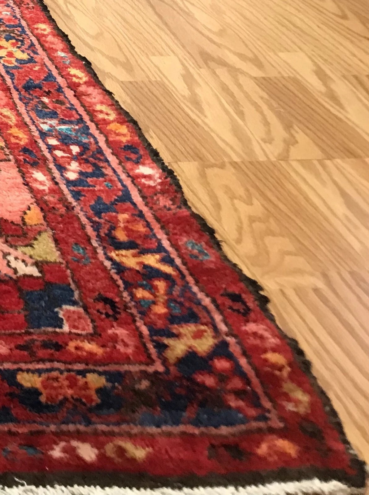 3.5 x 10.2 Runner Antique Geometric Malayer Hand Knotted Wool Vegetable Dye