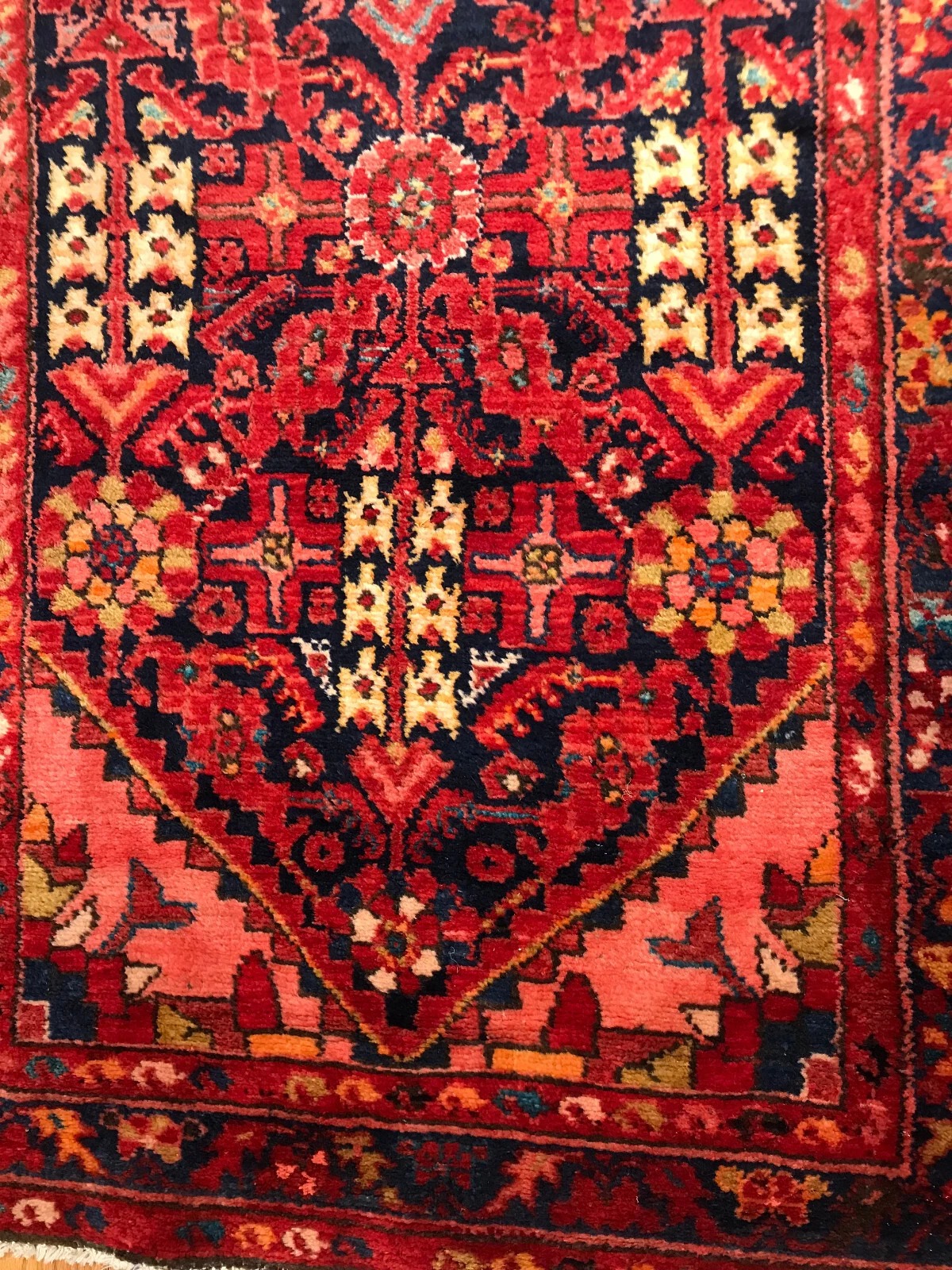 3.5 x 10.2 Runner Antique Geometric Malayer Hand Knotted Wool Vegetable Dye