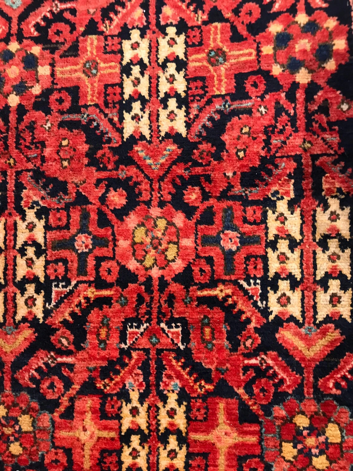 3.5 x 10.2 Runner Antique Geometric Malayer Hand Knotted Wool Vegetable Dye