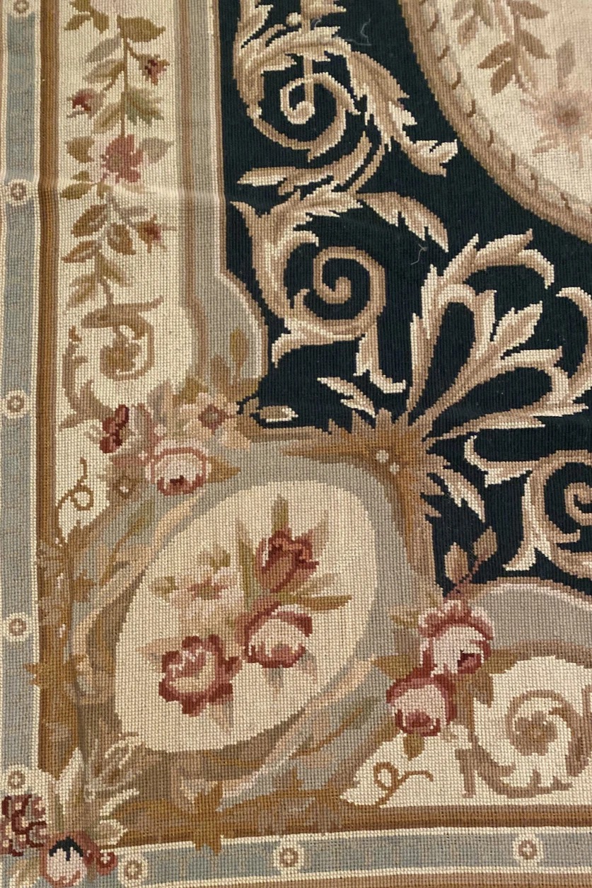 4x6 Hand woven French Needlepoint Portuguese Aubusson 100% wool Area rug