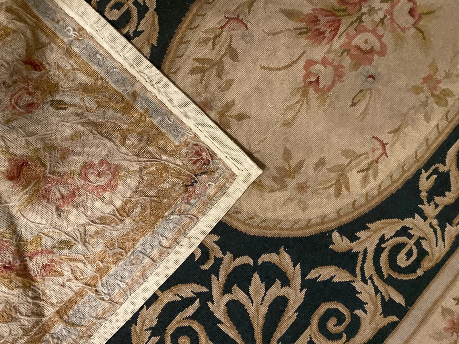 4x6 Hand woven French Needlepoint Portuguese Aubusson 100% wool Area rug