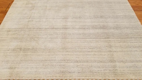 6 x 9 Gray & Black Modern Hand Knotted Wool Nepal rug