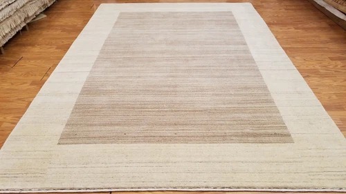 6 x 9 Brown Indo Nepal Modern Hand Knotted Wool Oriental Area Rug