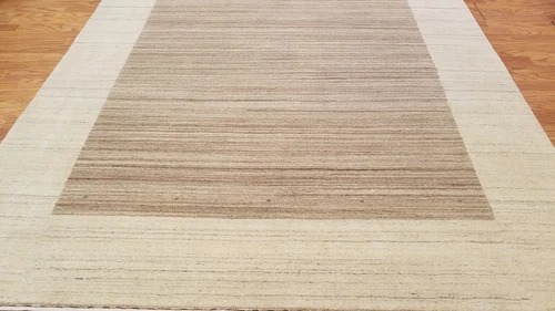 6 x 9 Brown Indo Nepal Modern Hand Knotted Wool Oriental Area Rug