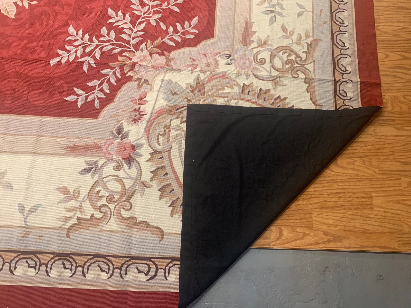 12 x 18 French Aubusson Hand Knotted Wool Needle Point Rug