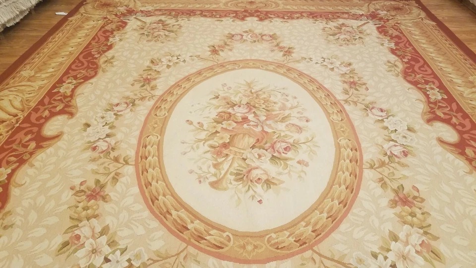 9 x 12 Hand woven French Aubusson Tapestry 100% wool Area rug