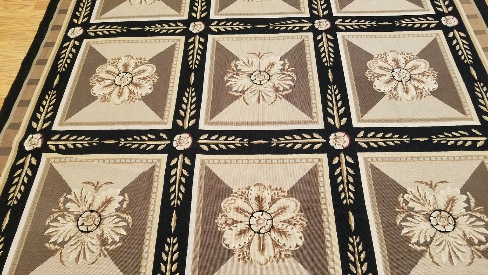 6 x 9 Hand woven French Aubusson Needle point 100% wool Area rug