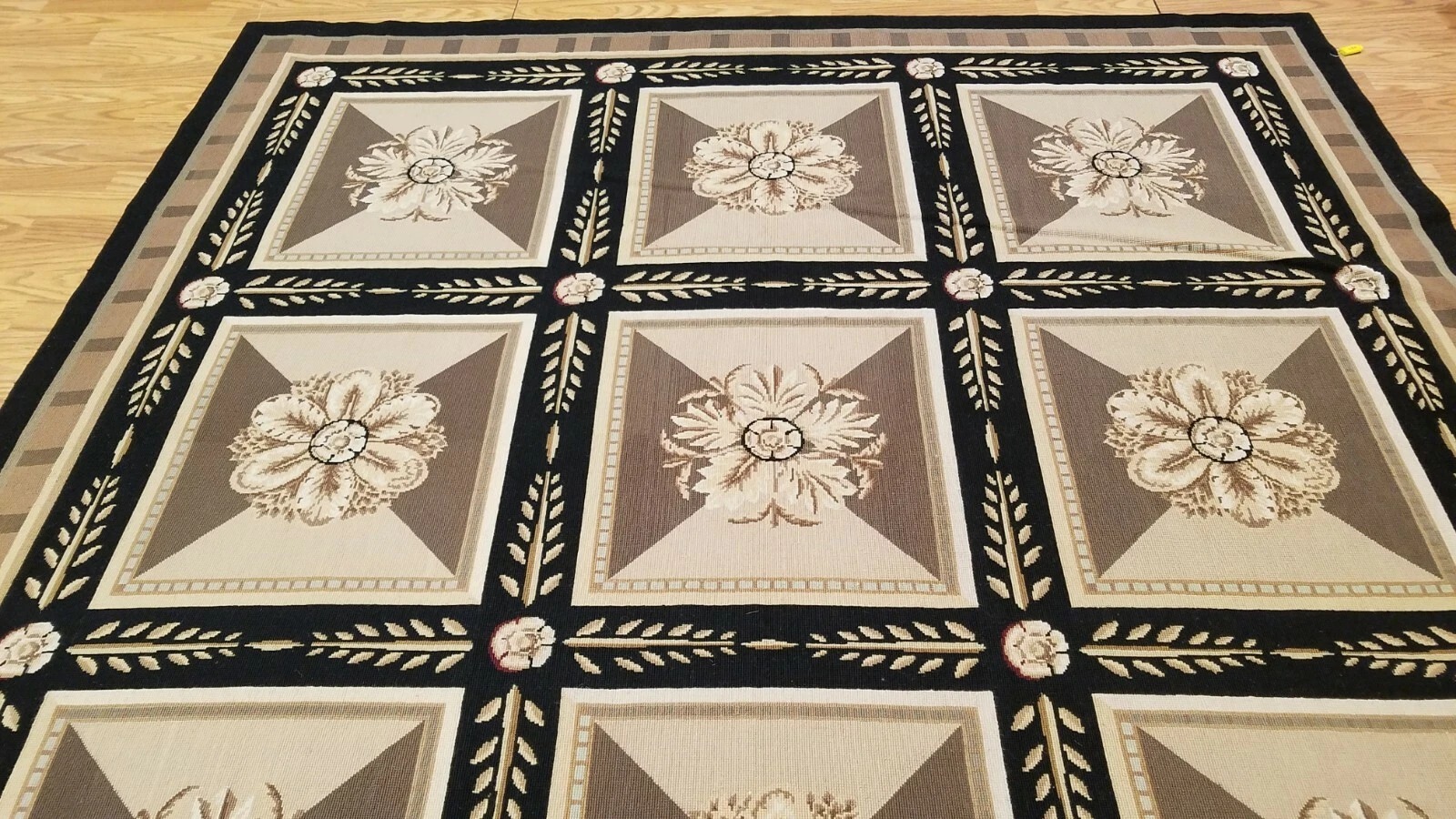 6 x 9 Hand woven French Aubusson Needle point 100% wool Area rug