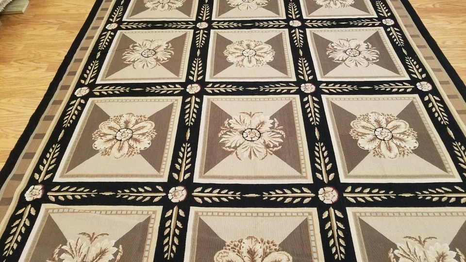 6 x 9 Hand woven French Aubusson Needle point 100% wool Area rug