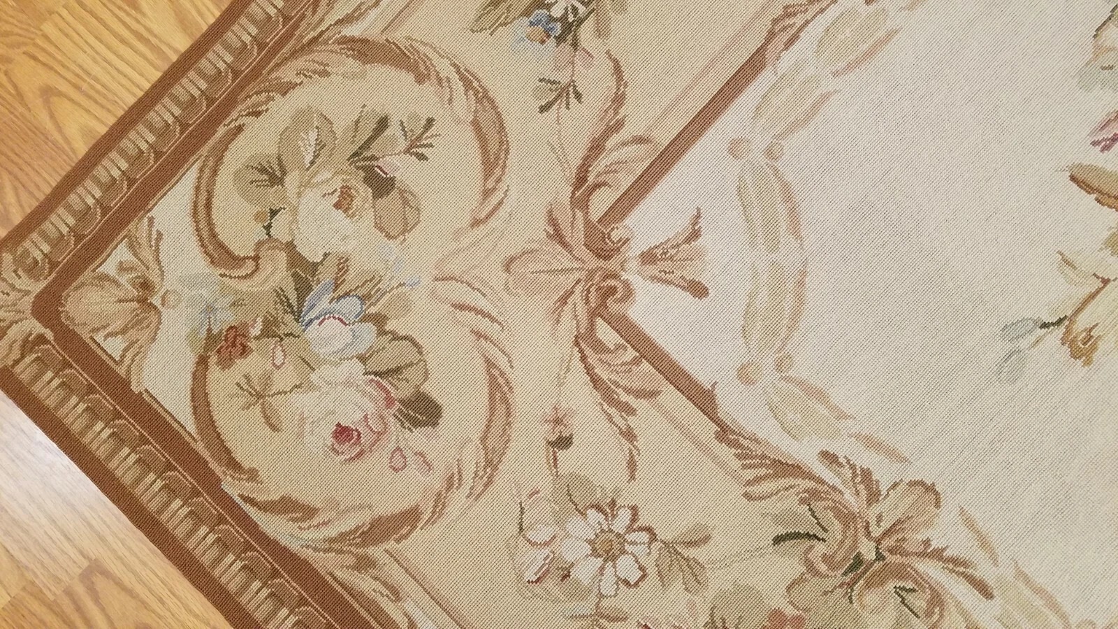6 x 9 Hand woven French Aubusson Needle point 100% wool Area rug