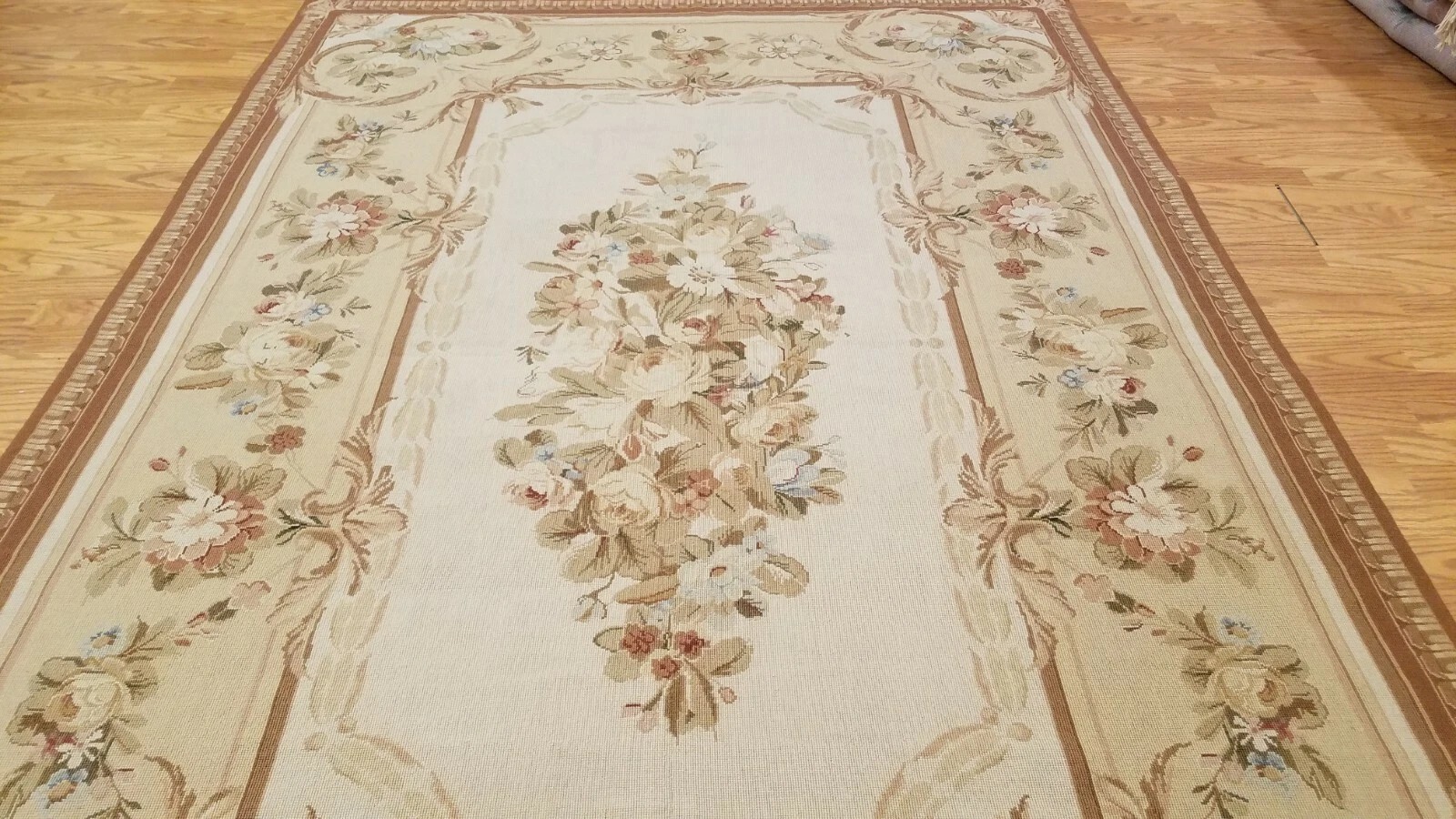 6 x 9 Hand woven French Aubusson Needle point 100% wool Area rug