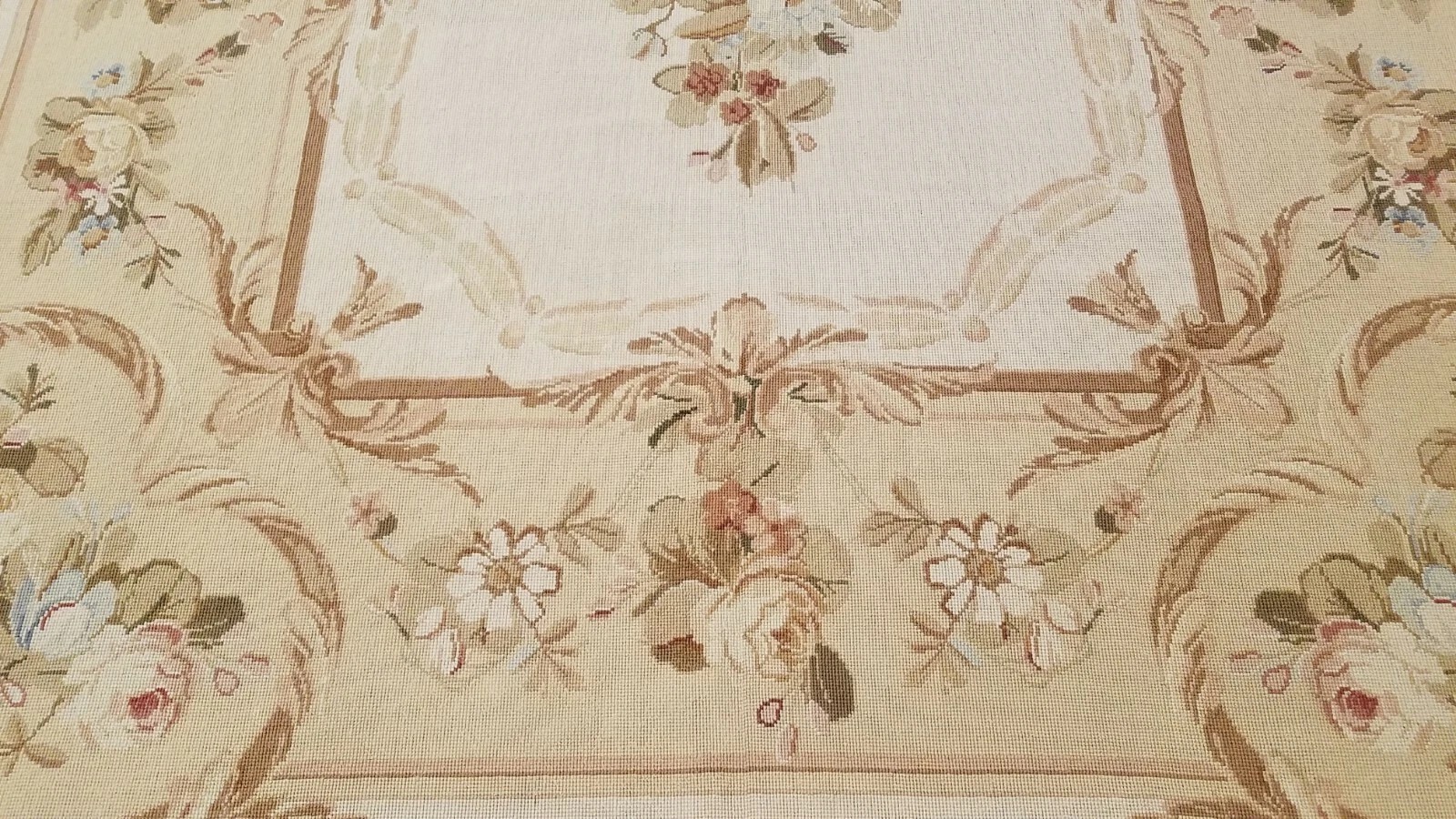 6 x 9 Hand woven French Aubusson Needle point 100% wool Area rug