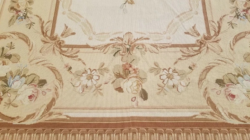 6 x 9 Hand woven French Aubusson Needle point 100% wool Area rug