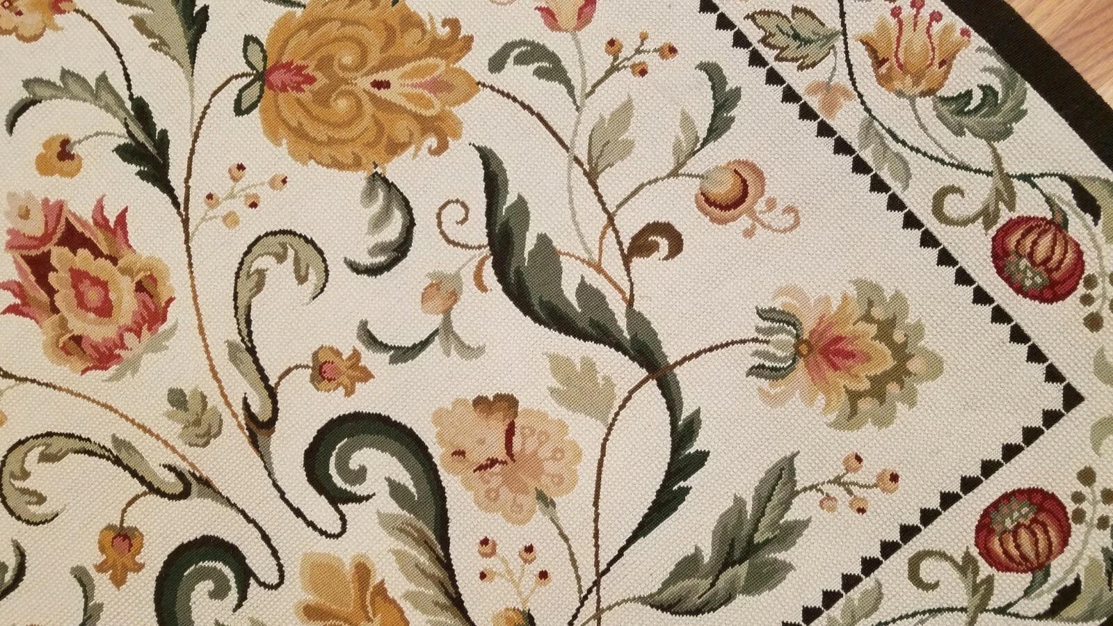 6 x 9 Hand woven French Aubusson Portuguese Needle point 100% wool Area rug