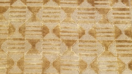 6 x 9 Brown & Gold Modern Hand Knotted Wool Nepal rug