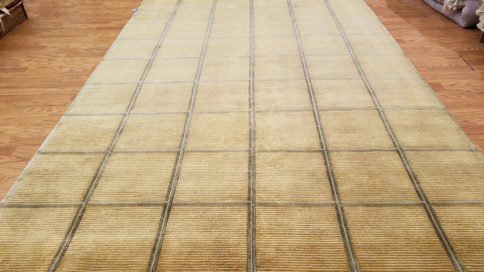 6 x 9 Brown & Gold Modern Hand Knotted Wool Nepal rug