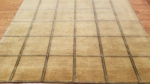 6 x 9 Brown & Gold Modern Hand Knotted Wool Nepal rug
