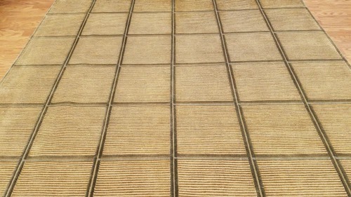 6 x 9 Brown & Gold Modern Hand Knotted Wool Nepal rug