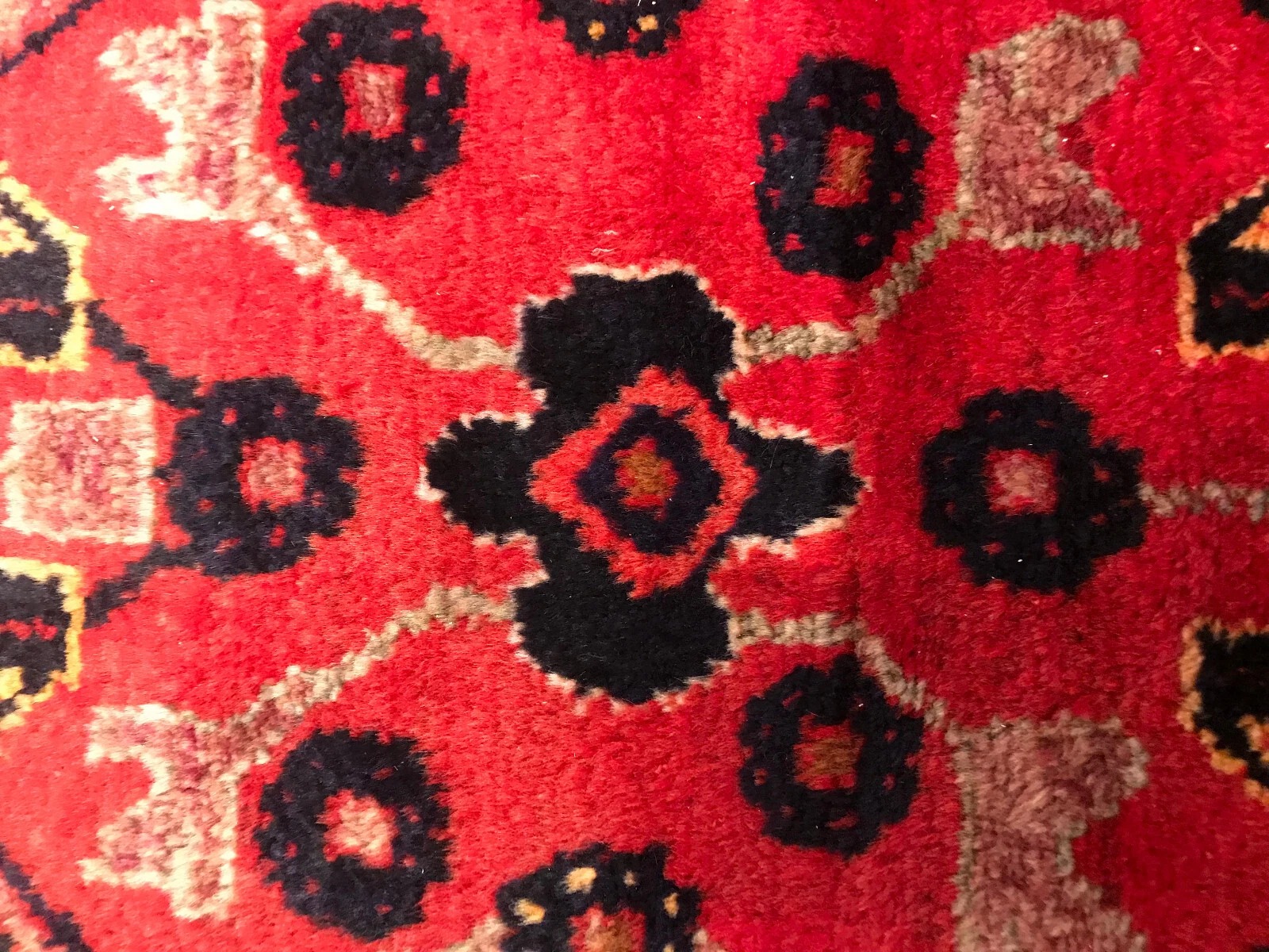 4.5 x 6.9 Persian Tribal Geometric Black 100% Wool Vegetable Dye Rug