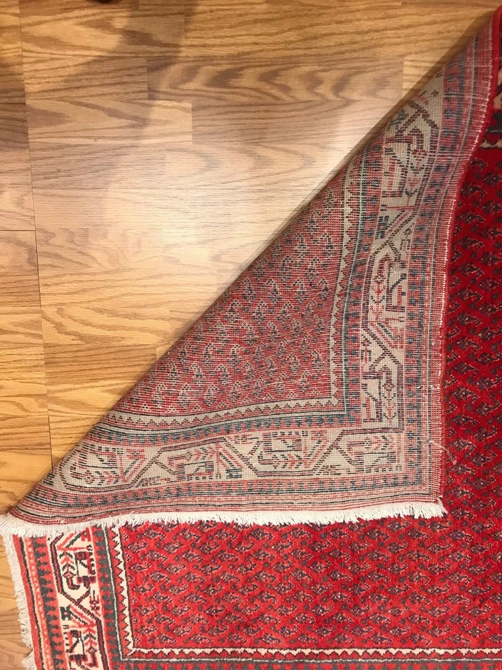 4.3 x 6.8 Vintage Tribal Geometric Red 100% Wool Vegetable Dye Rug
