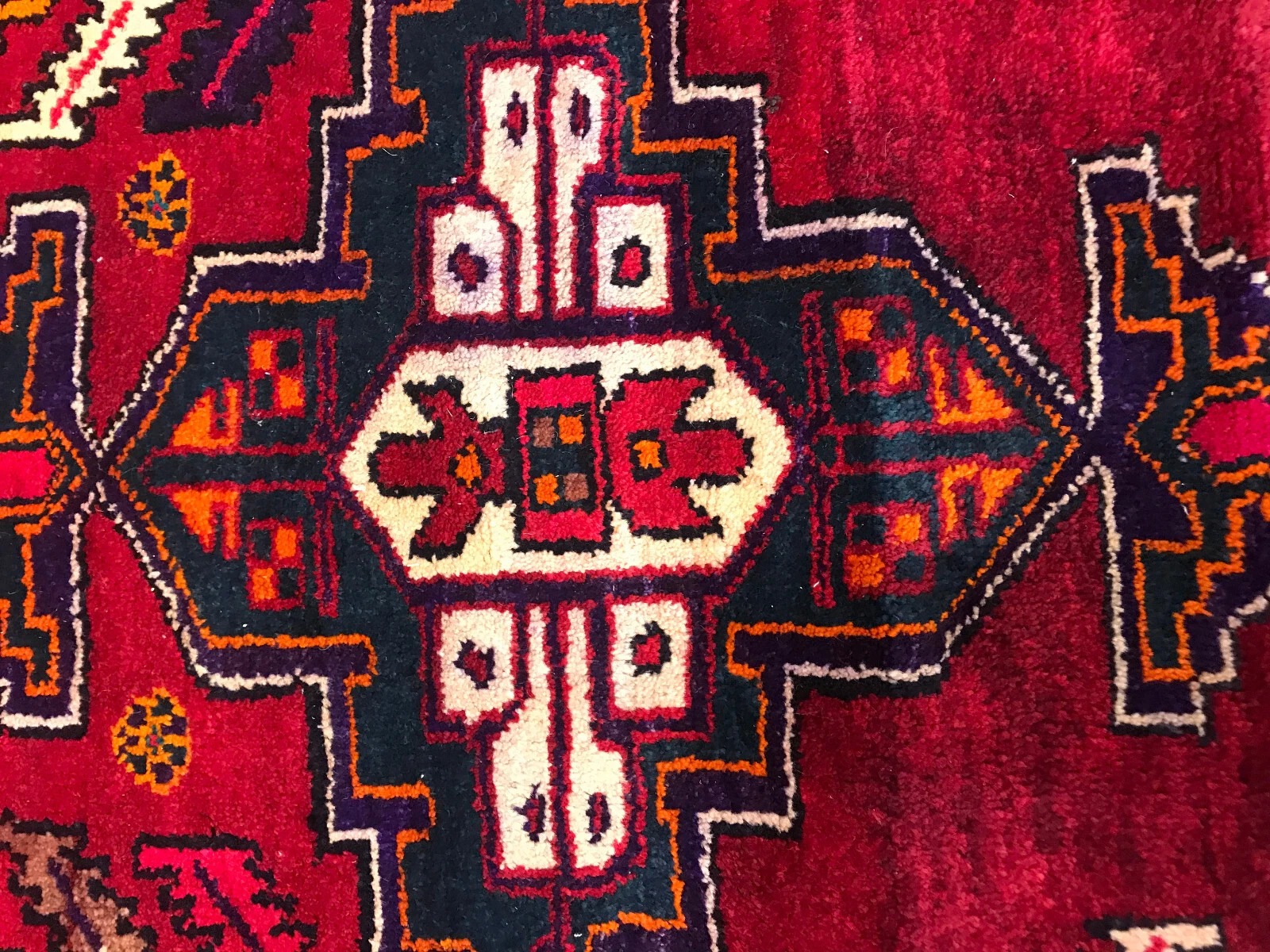 5.2 x 7.11 ft Vintage Tribal Geometric 100% Wool Hand Knotted Vegetable Dye Rug
