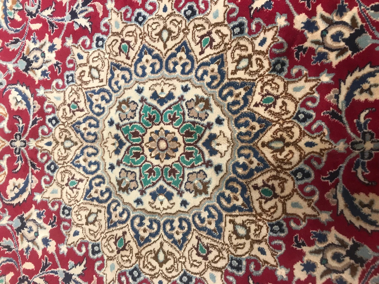 6.7 x 10 Vintage Wool & Silk Hand Knotted Area Rug