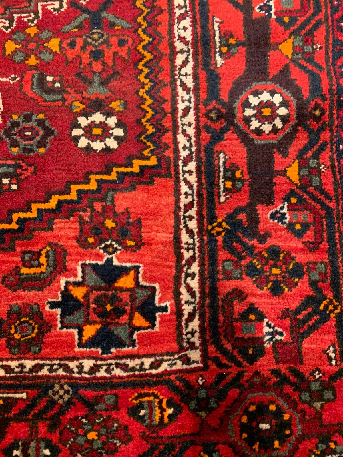 4.6 X 6.7 ft Vintage Tribal Rust Hand Knotted 100% Wool Vegetable Dye Rug