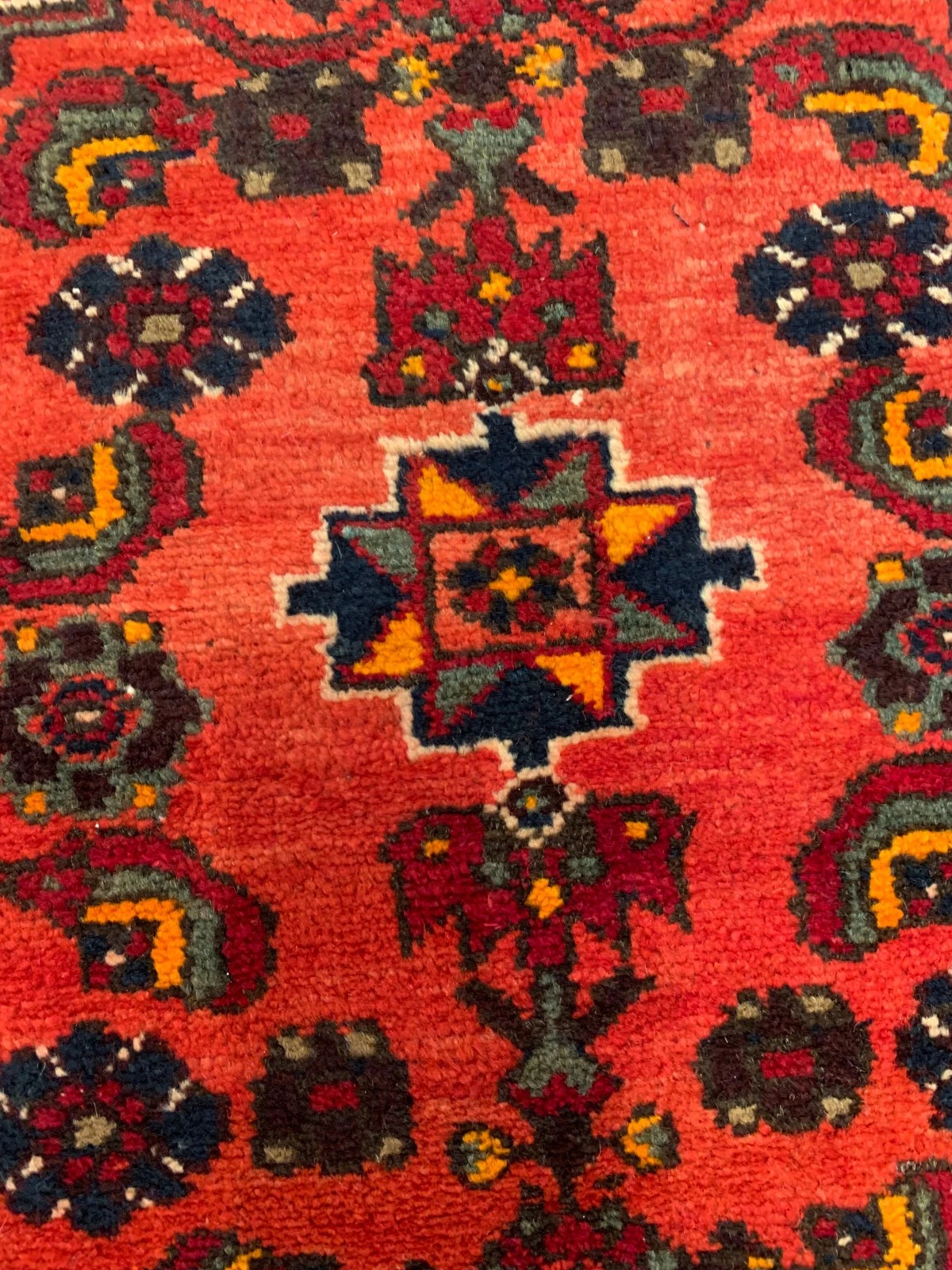 4.6 X 6.7 ft Vintage Tribal Rust Hand Knotted 100% Wool Vegetable Dye Rug