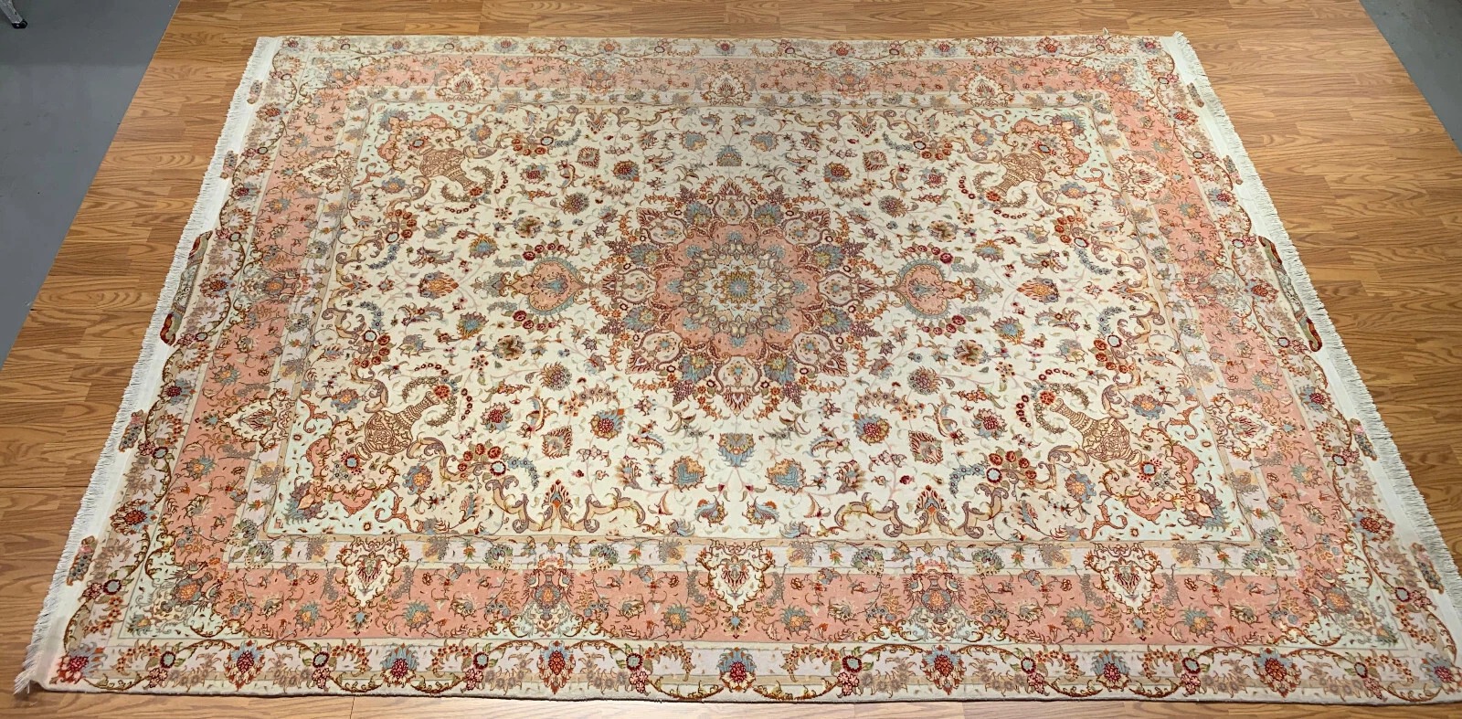 9x 12 Hand Knotted Wool & Silk Area Rug