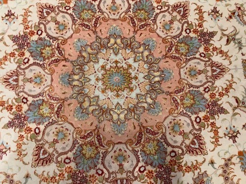 9x 12 Hand Knotted Wool & Silk Area Rug