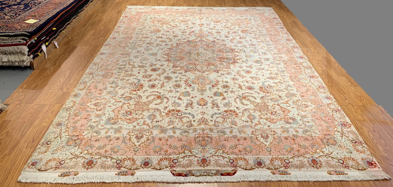 9x 12 Hand Knotted Wool & Silk Area Rug