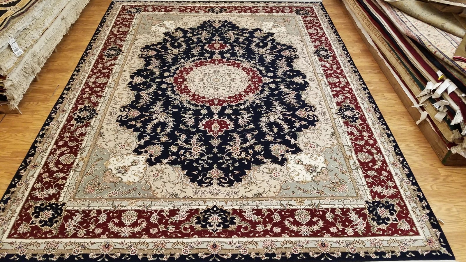 9' x 12' Hand Knotted 280 KPSI Masterpiece Wool & Silk Oriental Area Rug